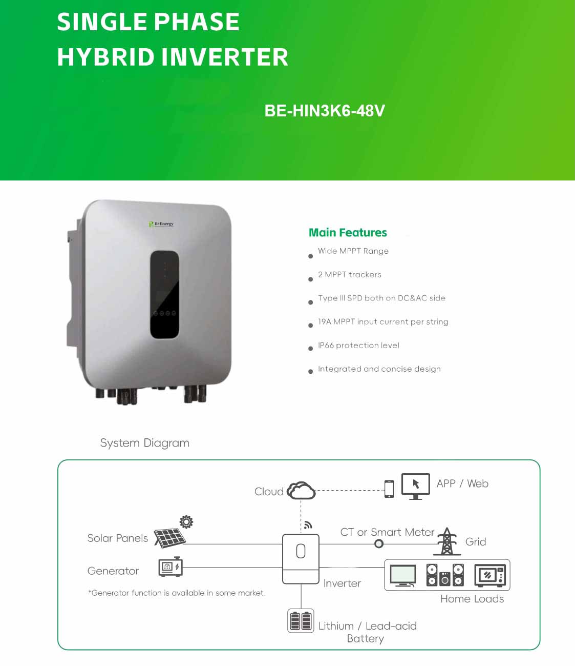 Solar Hybrid Inverter‌ 3600W Factory Online Wholesale Price