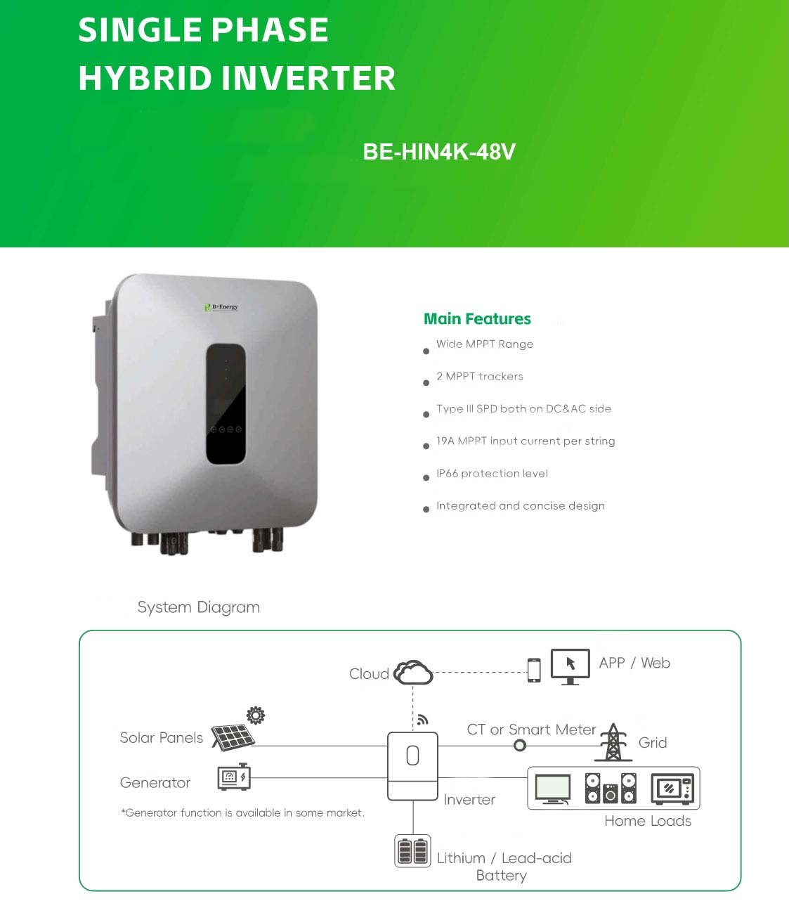 Solar Hybrid Inverter‌ 4000W Factory China Producer Solar Solution Manufacturer