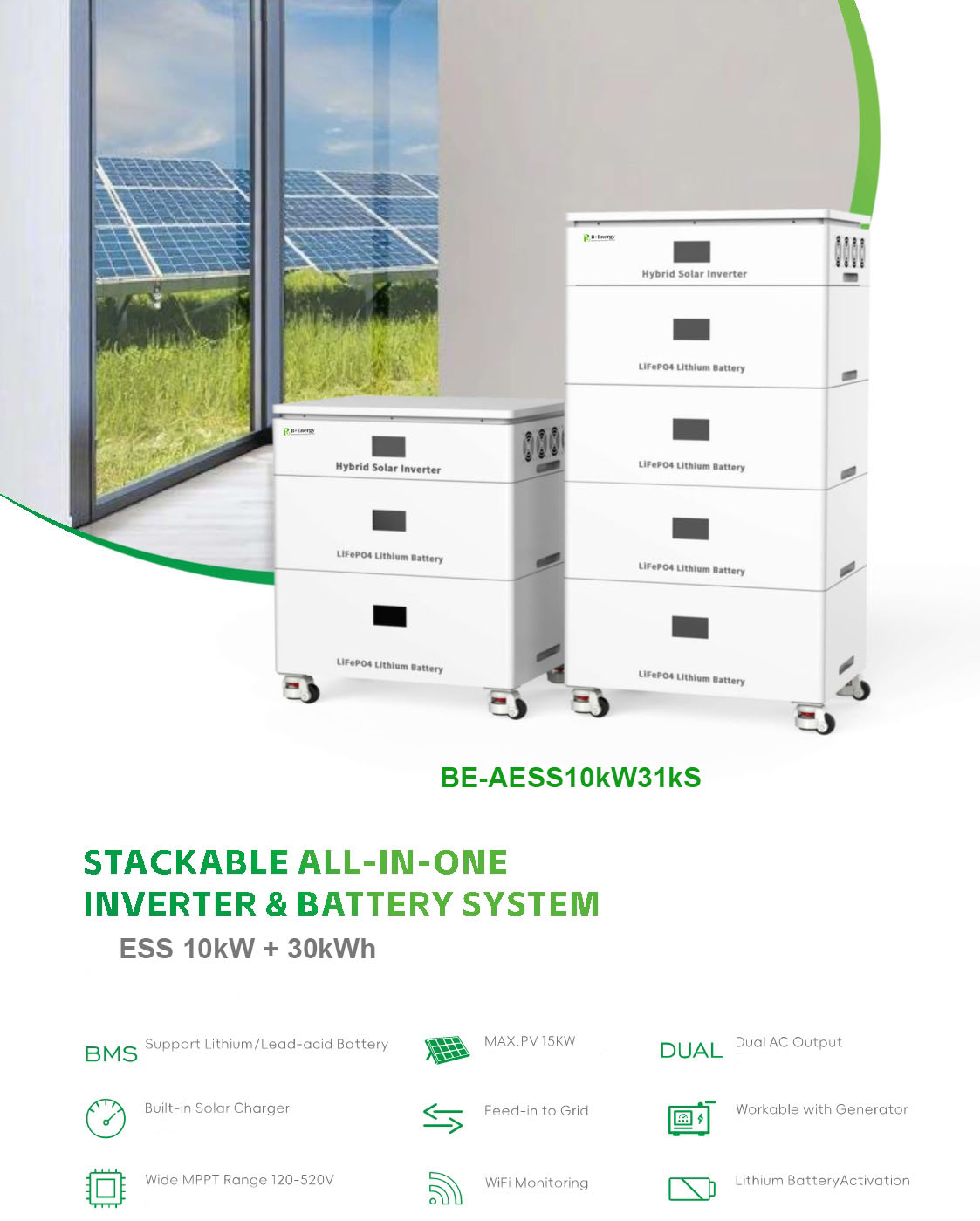Stackable ESS Inverter 10kW 30kWh Manufacturer