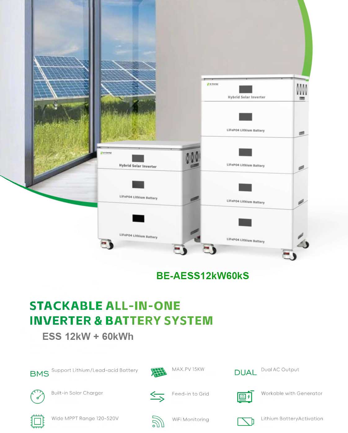Stackable ESS Inverter 12kW 60kWh Manufacturer Solar Inverter Factory ESS Factory